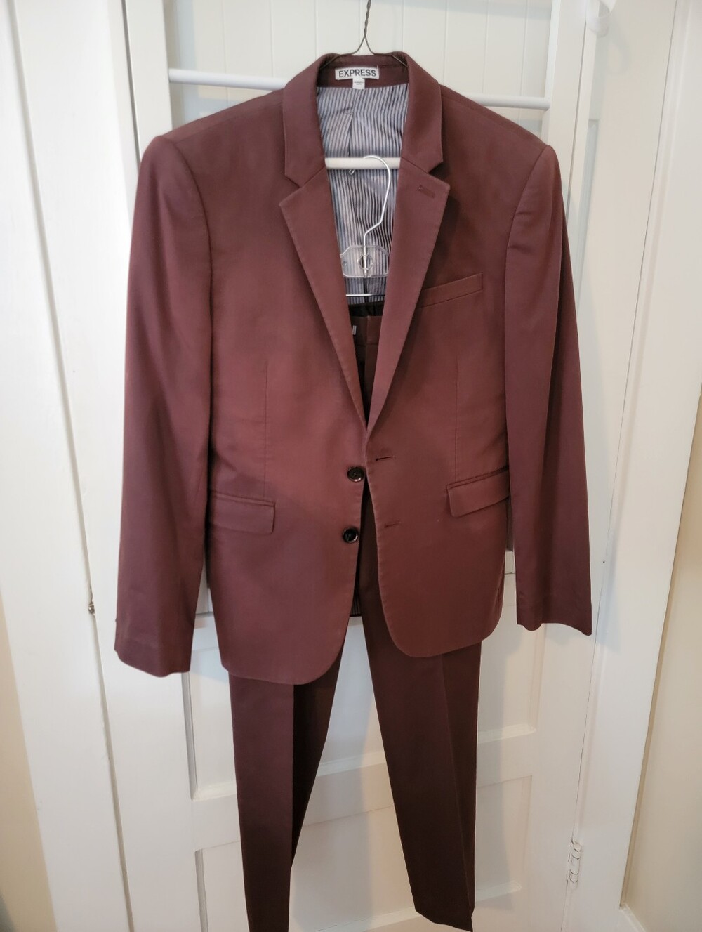 Express Men's Wine-Colored Two-Piece Suit